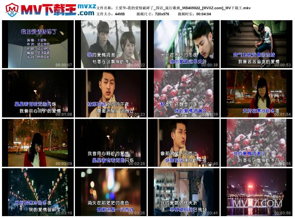 王爱华-我的爱情破碎了_国语_流行歌曲_MB405922